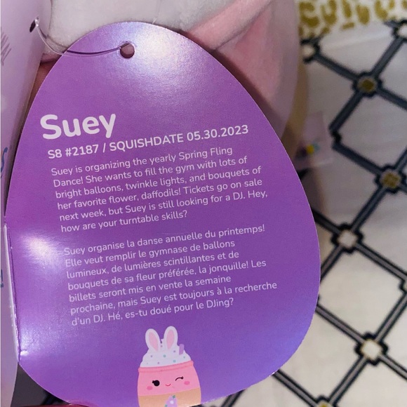 SQUISHMALLOWS JAZWARES SUEY THE MILKSHAKE BUNNY PLUSH PILLOW - Picture 5 of 5